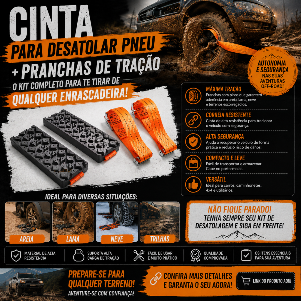 Cinta Para Desatolar Pneu Lama Para Pickup Off Road Lameiro